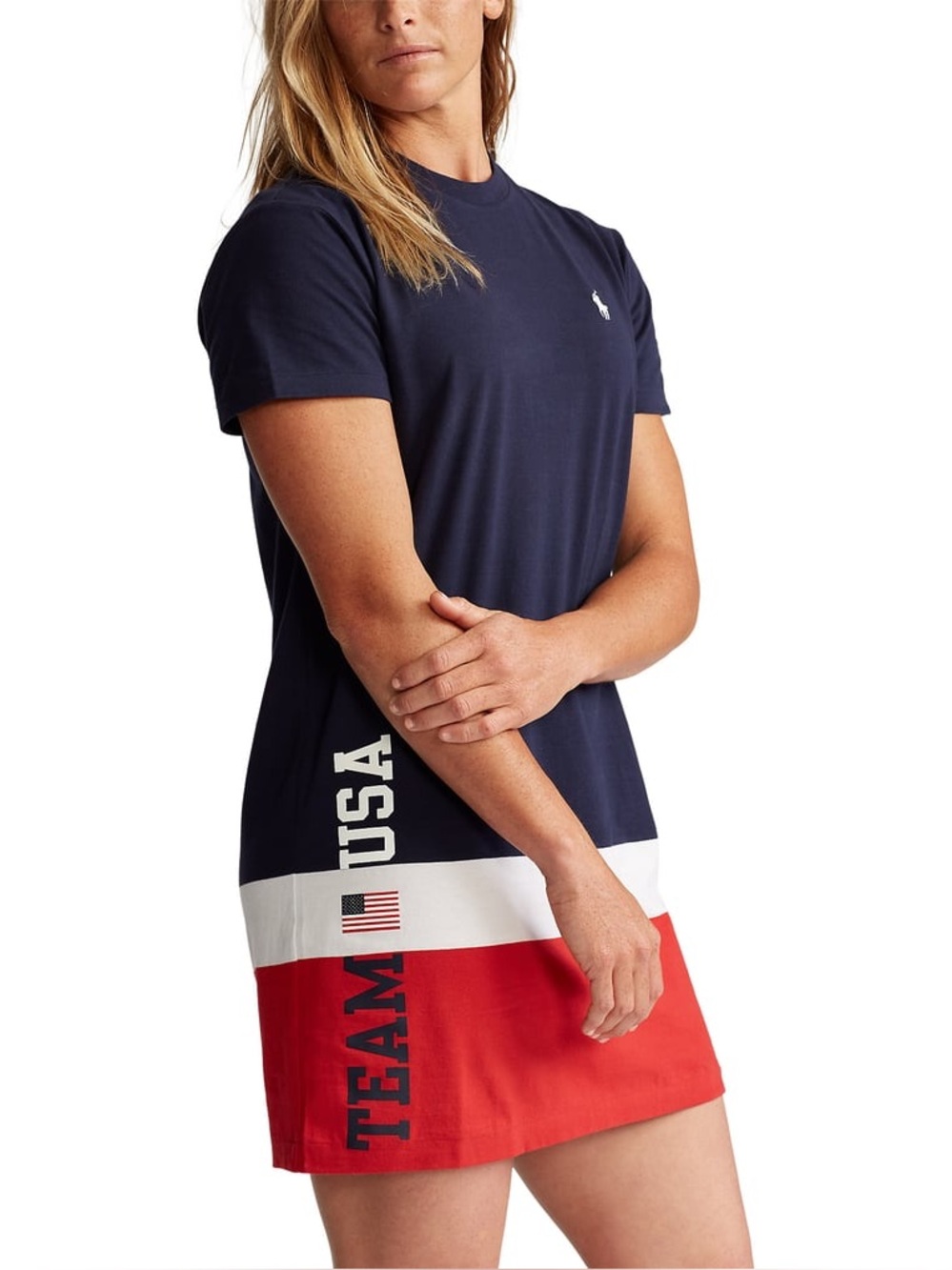 Women's Polo Ralph Lauren Navy Team USA Summer Olympics T-Shirt Dress Small